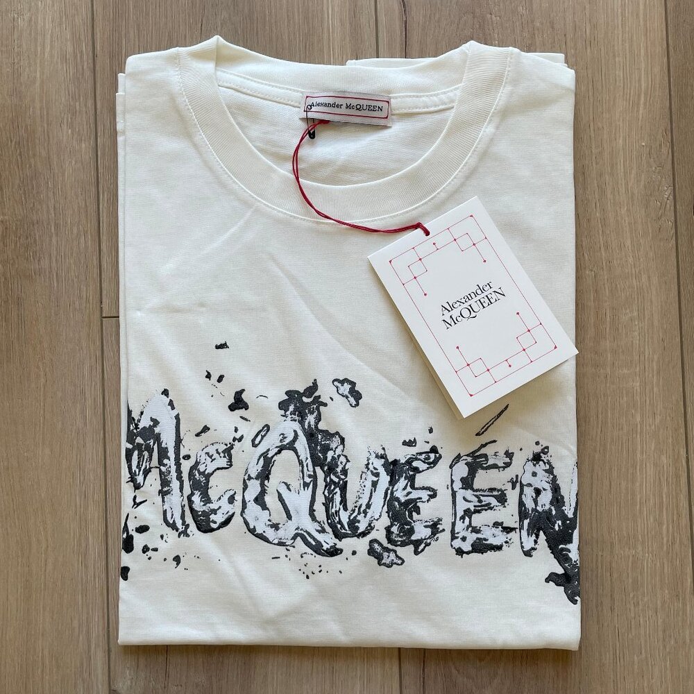 2XL Alexander Mcqueen Men's White Cotton T-Shirt Relaxed Fit